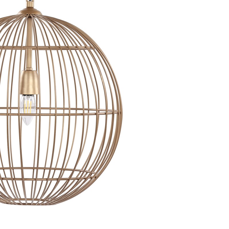 Lampa sufitowa Mira Globe 40 cm złota metalowa lampa wisząca