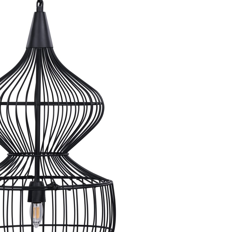 Lampa sufitowa Mira Hourglass 89 cm czarna metalowa lampa wisząca