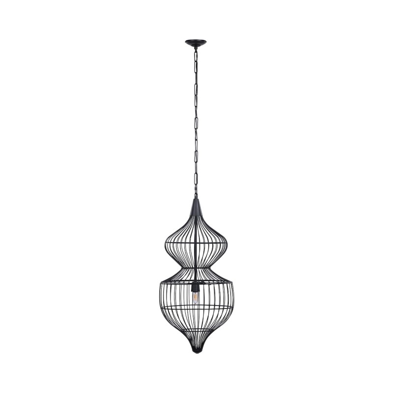 Lampa sufitowa Mira Hourglass 89 cm czarna metalowa lampa wisząca