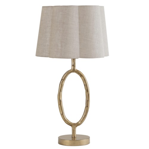 Lampa stołowa Chiswick Gold 72 cm - lampa stołowa do salonu lniany abażur