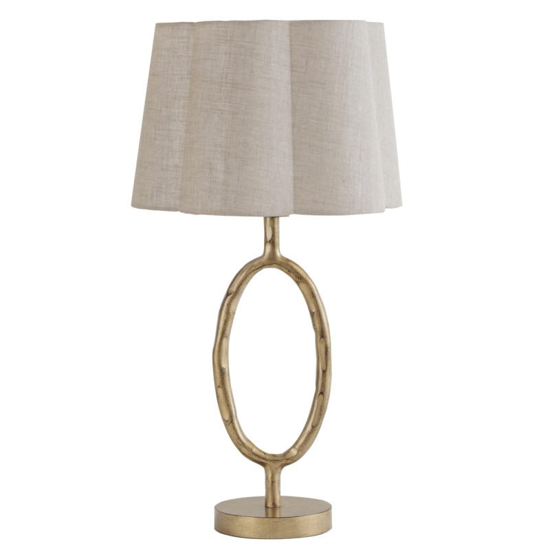 Lampa stołowa Chiswick Gold 72 cm - lampa stołowa do salonu lniany abażur
