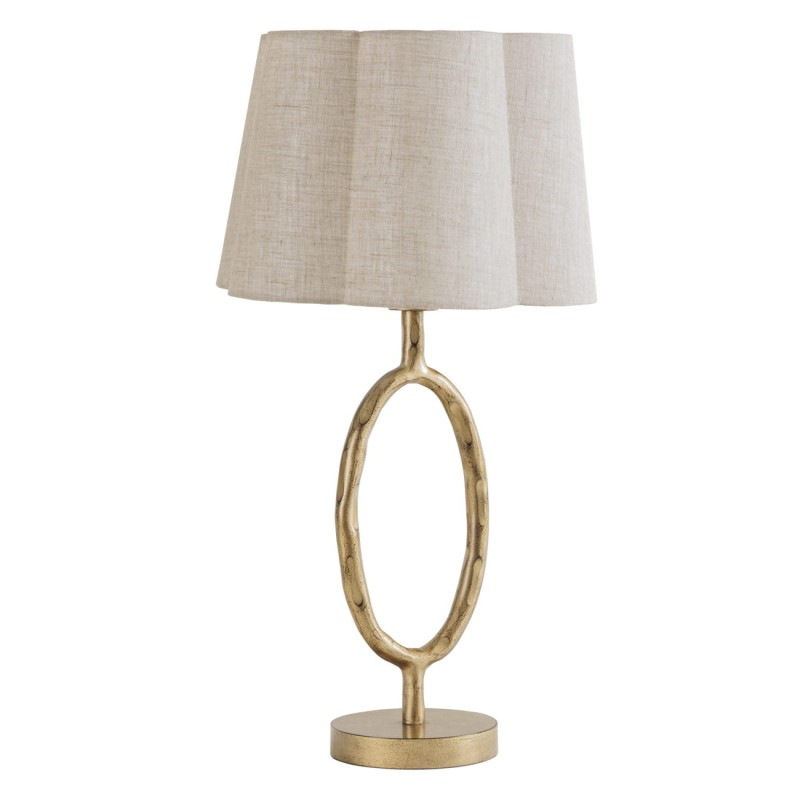 Lampa stołowa Chiswick Gold 72 cm - lampa stołowa do salonu lniany abażur