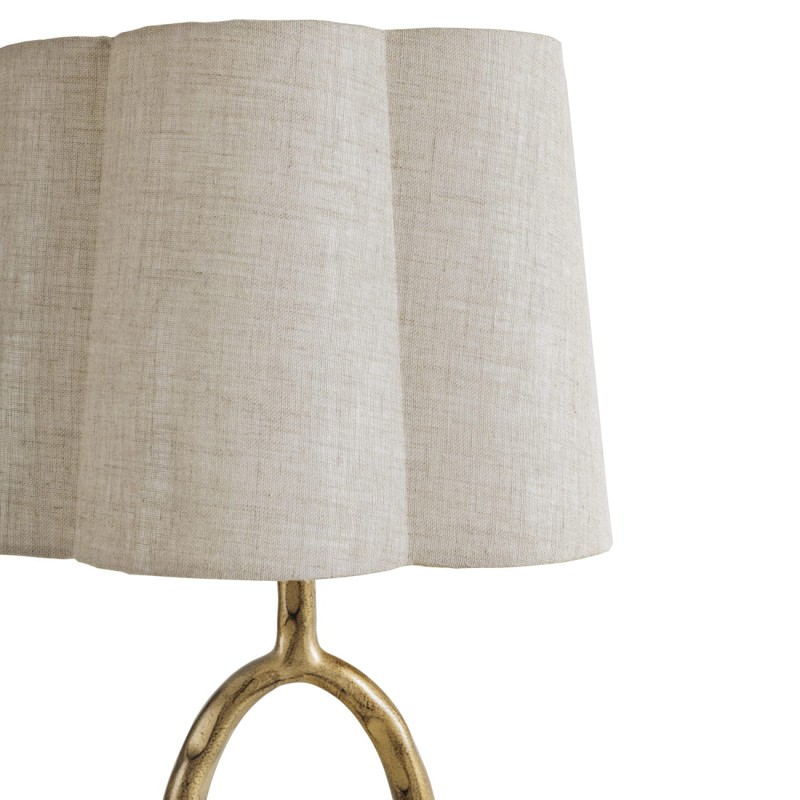 Lampa stołowa Chiswick Gold 72 cm - lampa stołowa do salonu lniany abażur