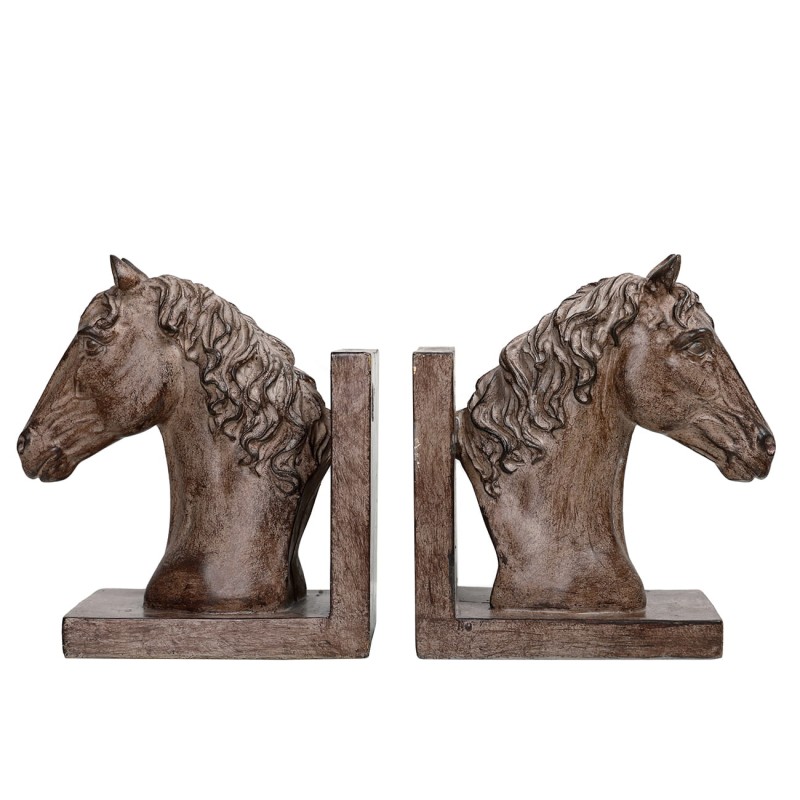 Podpórki do książek Farmhouse 19 cm bookend konie żywica efekt kamienia
