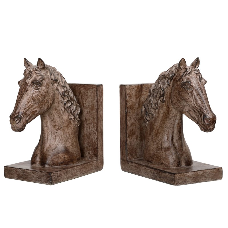Podpórki do książek Farmhouse 19 cm bookend konie żywica efekt kamienia