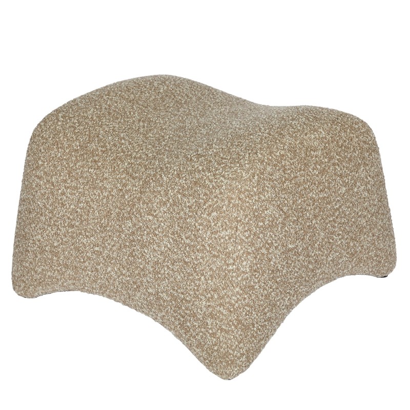 Fotel boucle Modal -  nowoczesny fotel z podnóżkiem beż i brąz