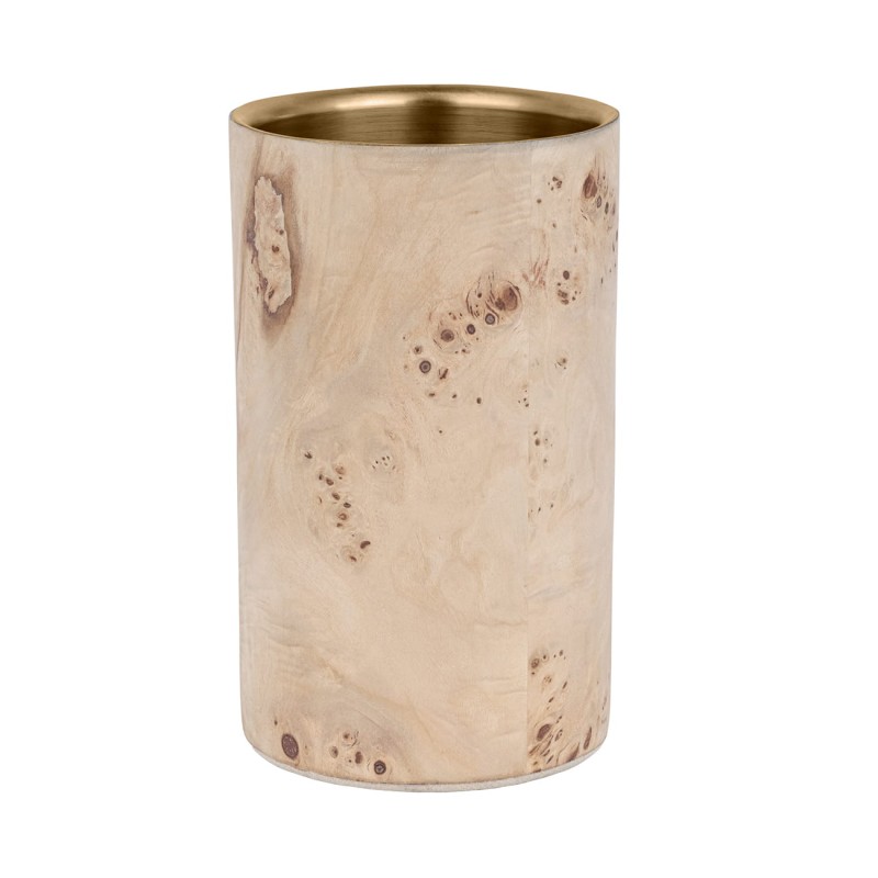 Cooler na wino Burl 20 cm stal nierdzewna fornir z drewna burl