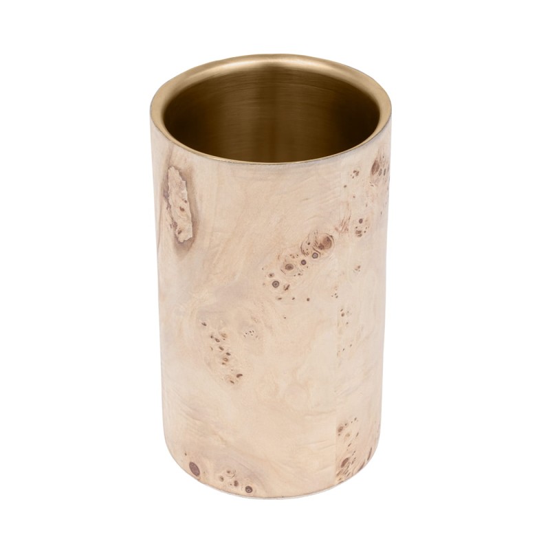 Cooler na wino Burl 20 cm stal nierdzewna fornir z drewna burl