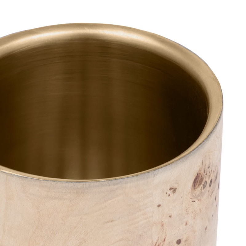 Cooler na wino Burl 20 cm stal nierdzewna fornir z drewna burl