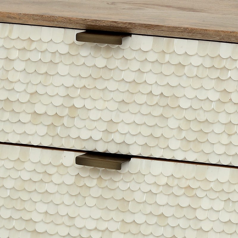 Stolik nocny Chesham 50 cm drewniana szafka nocna z szufladami zdobione fronty