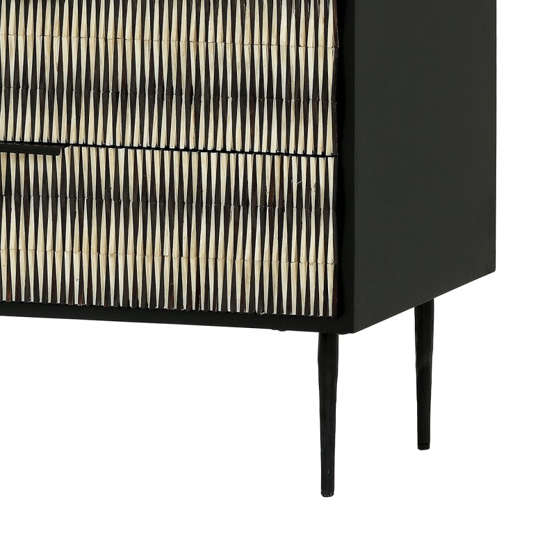 Komoda z szufladami Merida 90 cm drewniana komoda trzy szuflady zdobione fronty