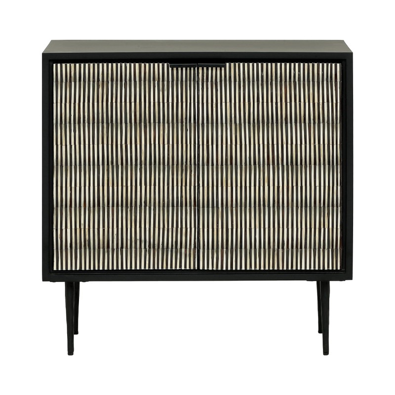 Mała komoda dwudrzwiowa Merida 80 cm czarna komoda zdobione fronty