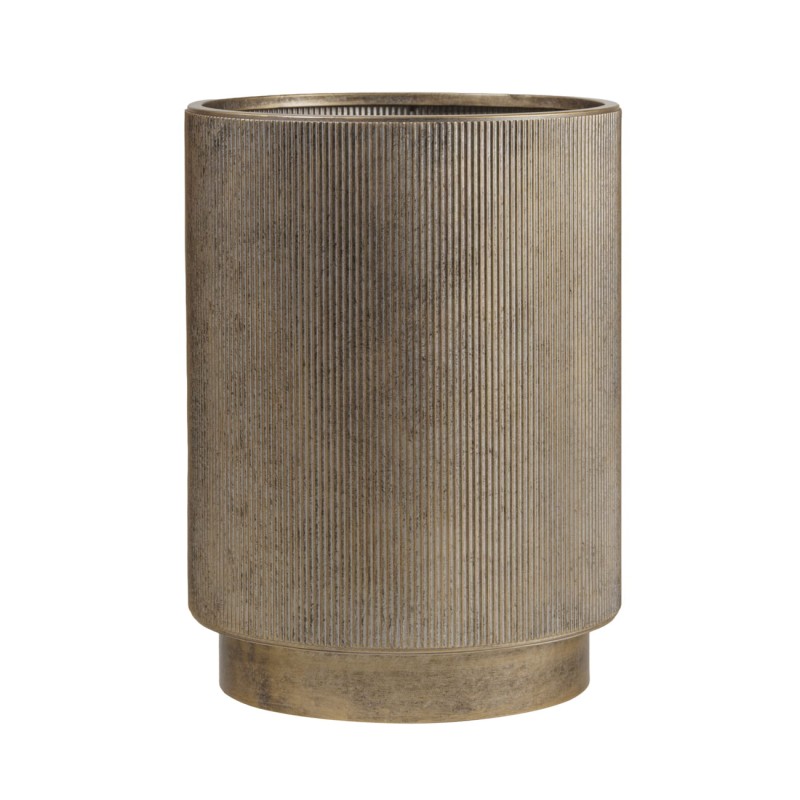 Trzy donice Primrose antyczne złoto żelazne 60 cm wysokości komplet donic