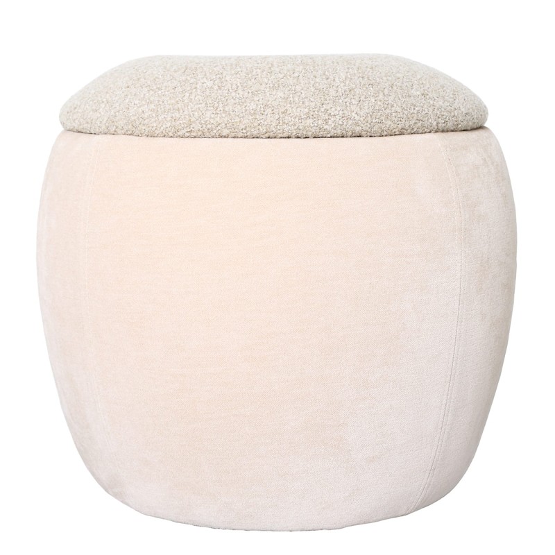 Beżowy puf ze schowkiem Pimlico 41 cm puf velvet i boucle velvet