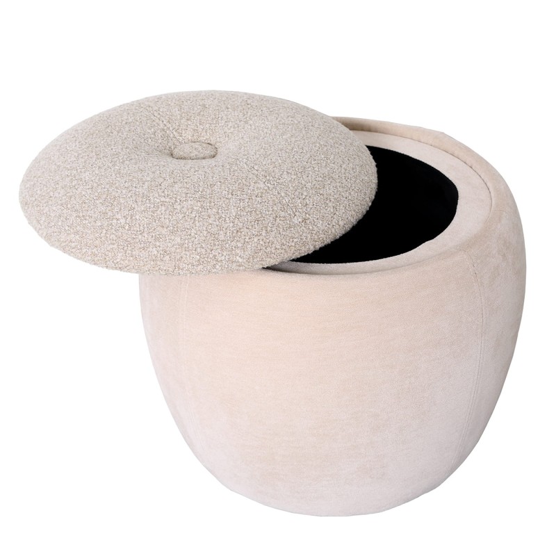 Beżowy puf ze schowkiem Pimlico 41 cm puf velvet i boucle velvet