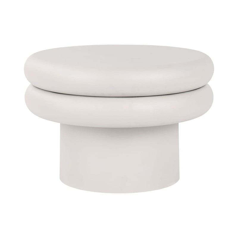 Okrągły stolik kawowy Metal White 56x36 cm metalowy żelazny niski stolik do salonu