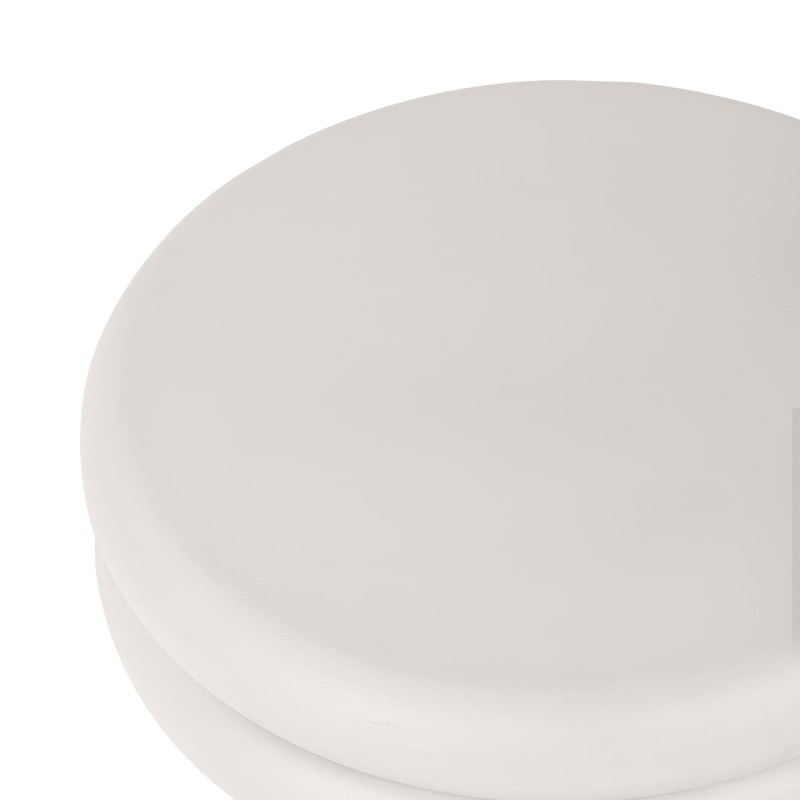 Okrągły stolik kawowy Metal White 56x36 cm metalowy żelazny niski stolik do salonu