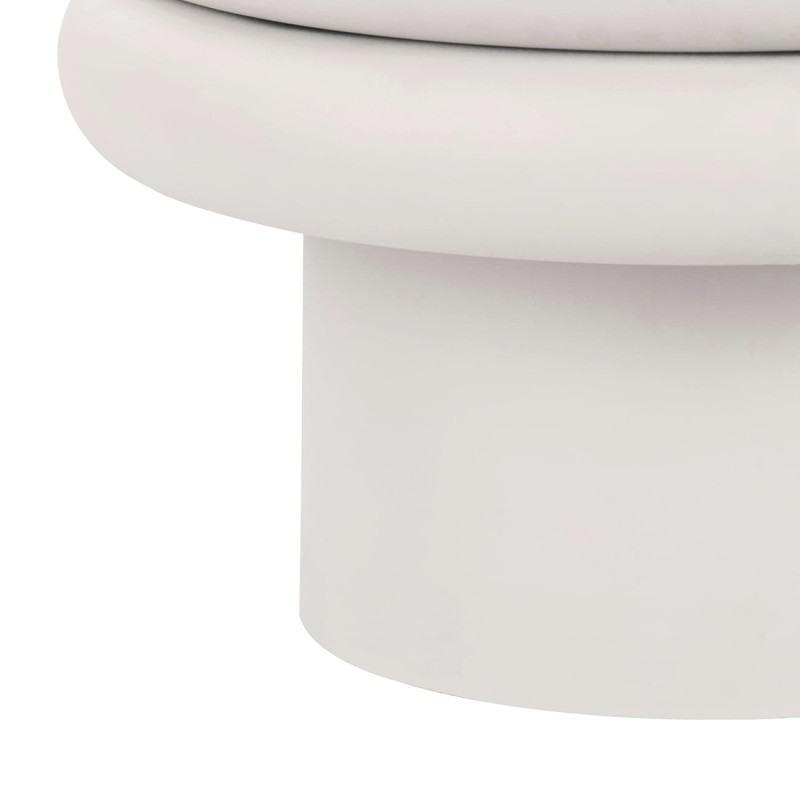Okrągły stolik kawowy Metal White 56x36 cm metalowy żelazny niski stolik do salonu