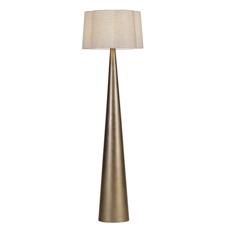 Lampa stojąca Belgrave Gold przy sofie w luksusowym salonie