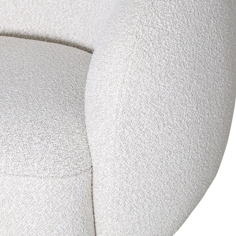 Fotel Pimlico White biała tkanina boucle dekoracyjny fotel obrotowy