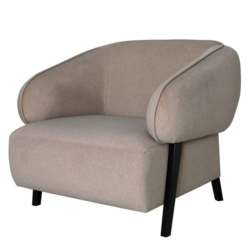 Beżowy fotel Delia velvet - elegancki fotel do salonu