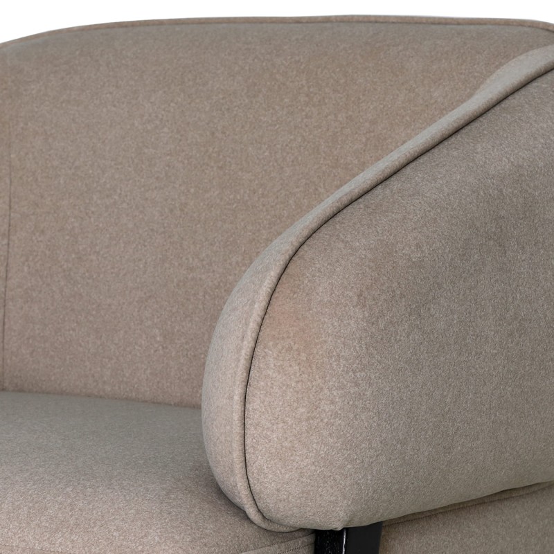 Beżowy fotel Delia velvet - elegancki fotel do salonu