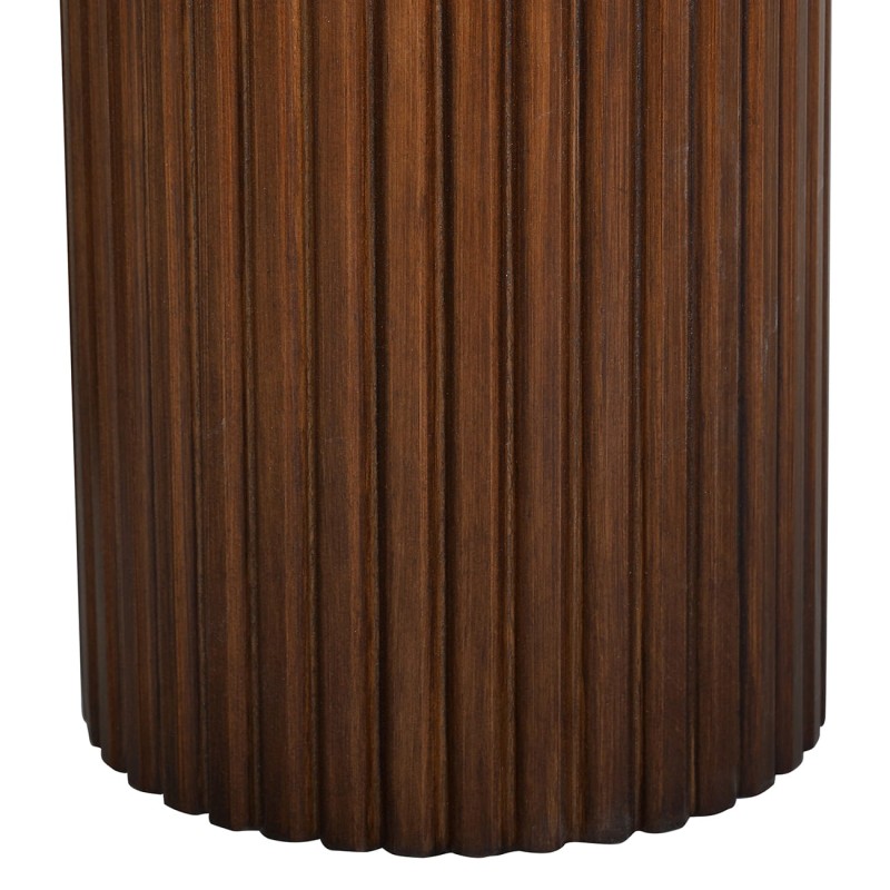 Stolik kawowy okrągły Bremner 90x45 cm drewniana podstawa i marmurowy blat