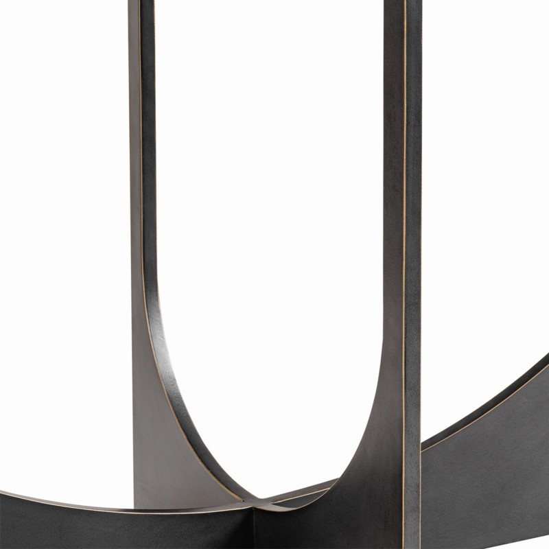 Konsola szklana Linton Oval 130x40 cm metalowa podstawa i szklany blat