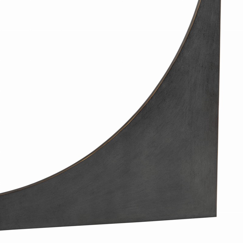 Konsola szklana Linton Oval 130x40 cm metalowa podstawa i szklany blat