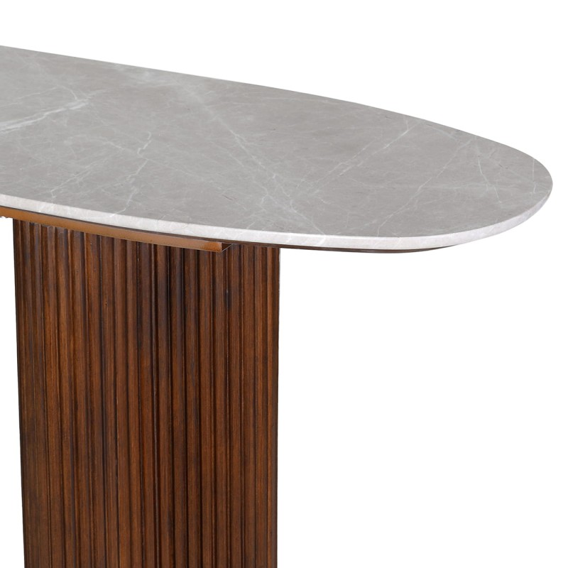 Naturalny szary marmur pebble grey z użyleniem – konsola Bremner