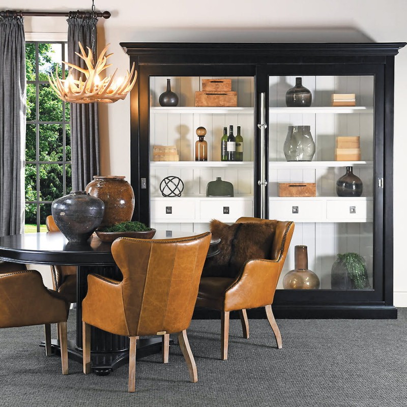 Fotel Eaton Brown klasyczny skórzany 86 cm naturalna skóra