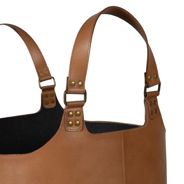 Kosz dekoracyjny Leather 42x47 cm brązowy kosz do przechowywania