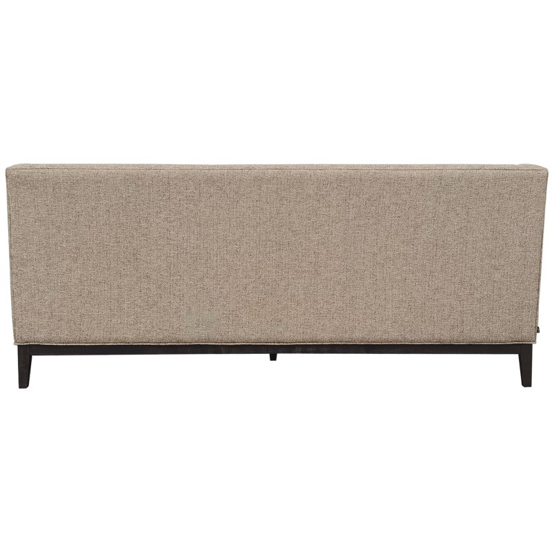 Sofa Cheval Taupe trzyosobowa 200 cm beżowe obicie ozdobne guziki dekoracyjne przeszycia