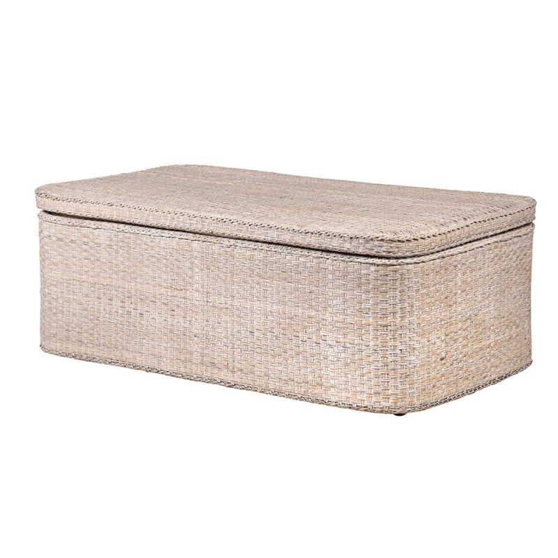 Stolik kawowy Rattan Cuba 126 cm skrzynia z tacą naturalny rattan