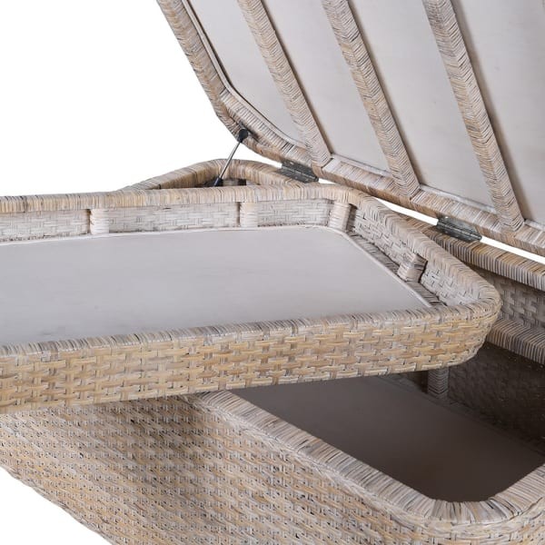 Stolik kawowy Rattan Cuba 126 cm skrzynia z tacą naturalny rattan