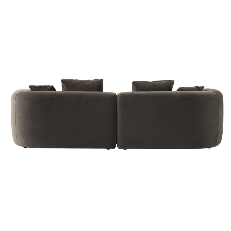 Sofa Brompton Brown 275 cm obicie velvet brąz poduszki dekoracyjne