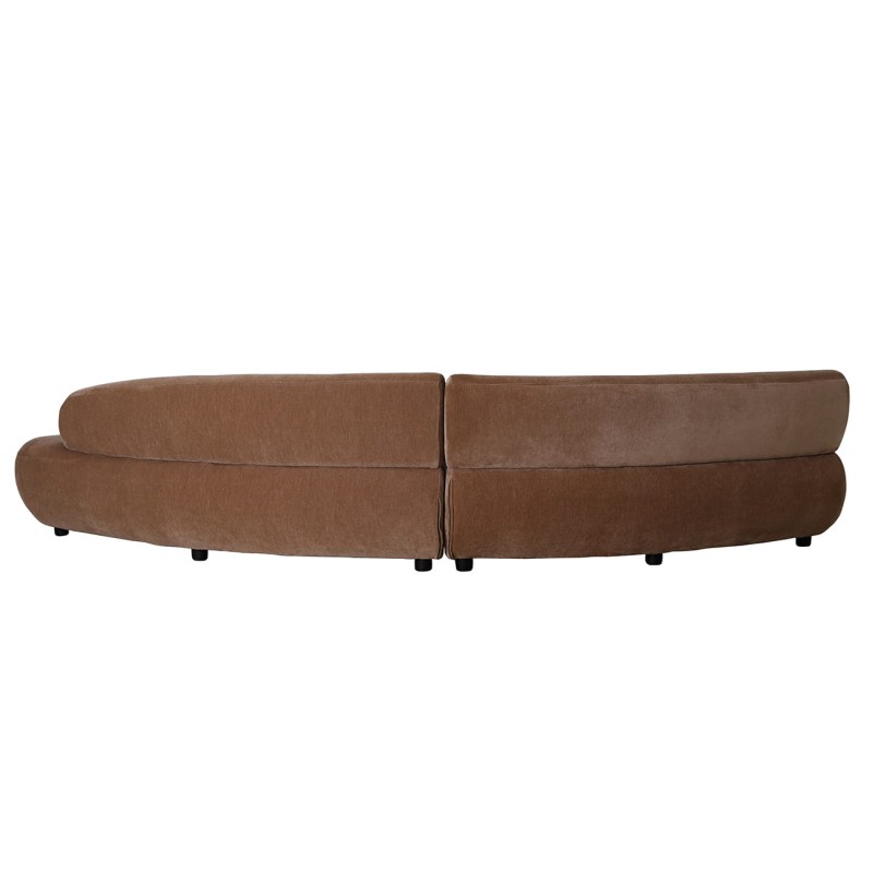 Sofa modułowa Eden Brown 319 cm zaokrąglony kształt brązowy velvet