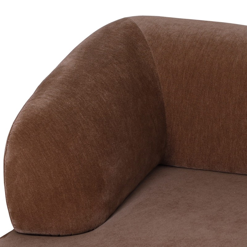 Sofa modułowa Eden Brown 319 cm zaokrąglony kształt brązowy velvet