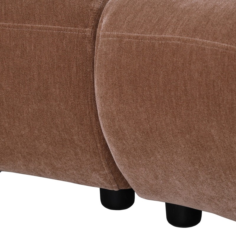 Sofa modułowa Eden Brown 319 cm zaokrąglony kształt brązowy velvet
