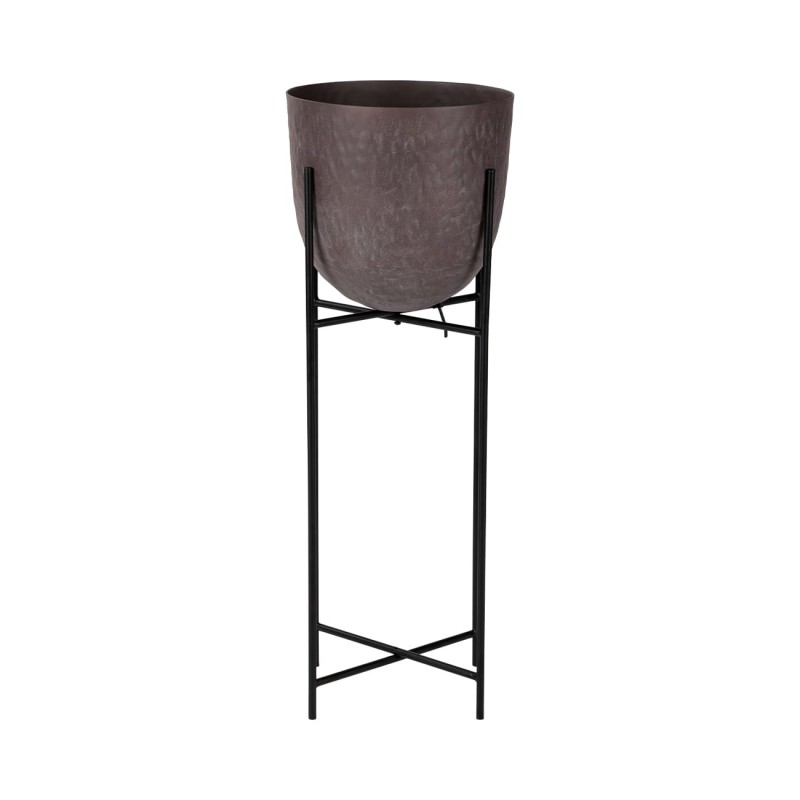 Donica Chester Brown brązowa aluminiowa doniczka na podstawie