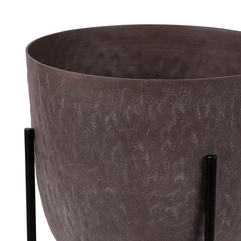 Donica Chester Brown brązowa aluminiowa doniczka na podstawie