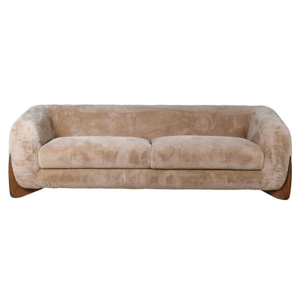 Sofa Lyall Faux 225 cm w tkaninie typu faux sheepskin