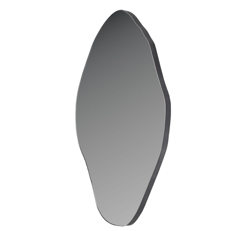 Organiczne lustro do salonu Organic 152cm nieregularny kształt - metalowa rama brąz