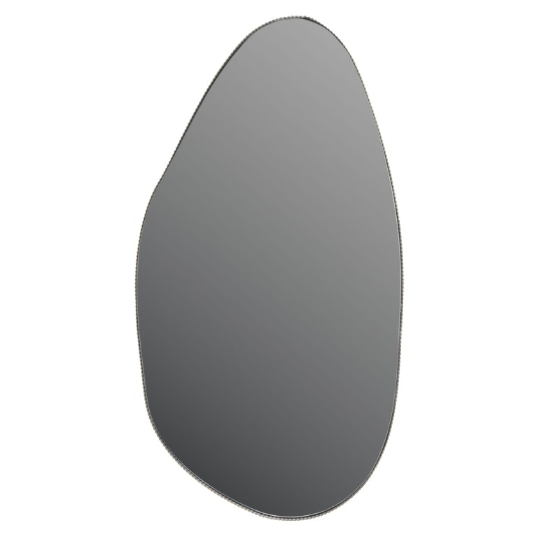 Organiczne lustro do salonu Organic Oval M 101 cm nieregularny kształt - metalowa rama brąz