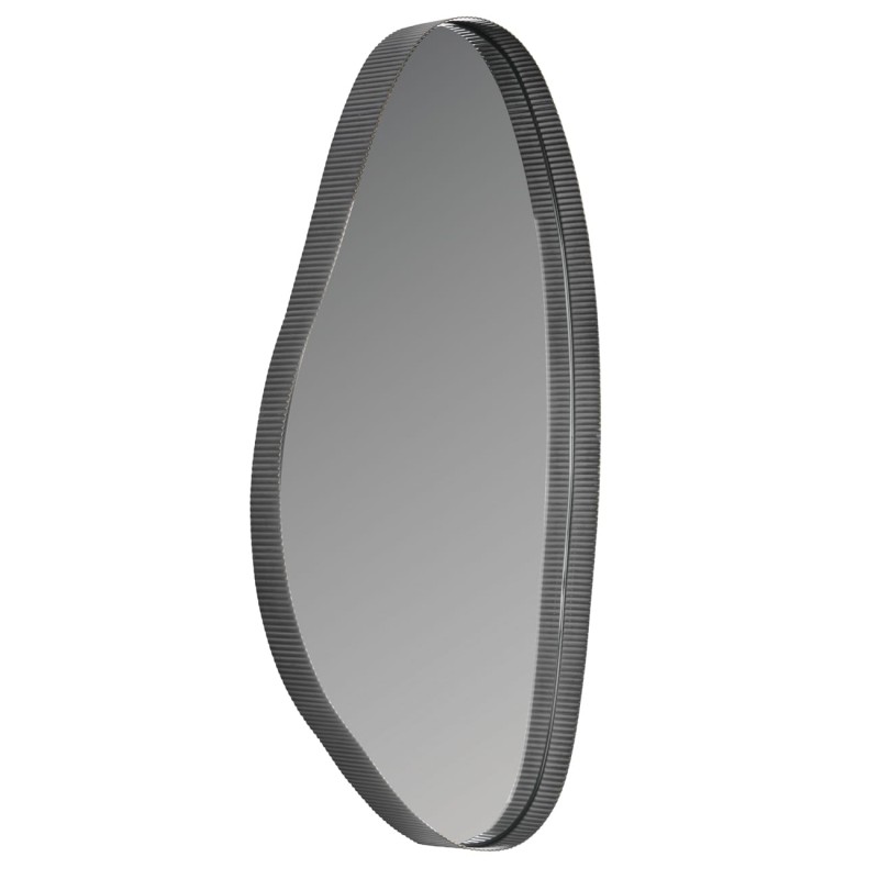 Organiczne lustro do salonu Organic Oval S 71 cm nieregularny kształt - metalowa rama brąz