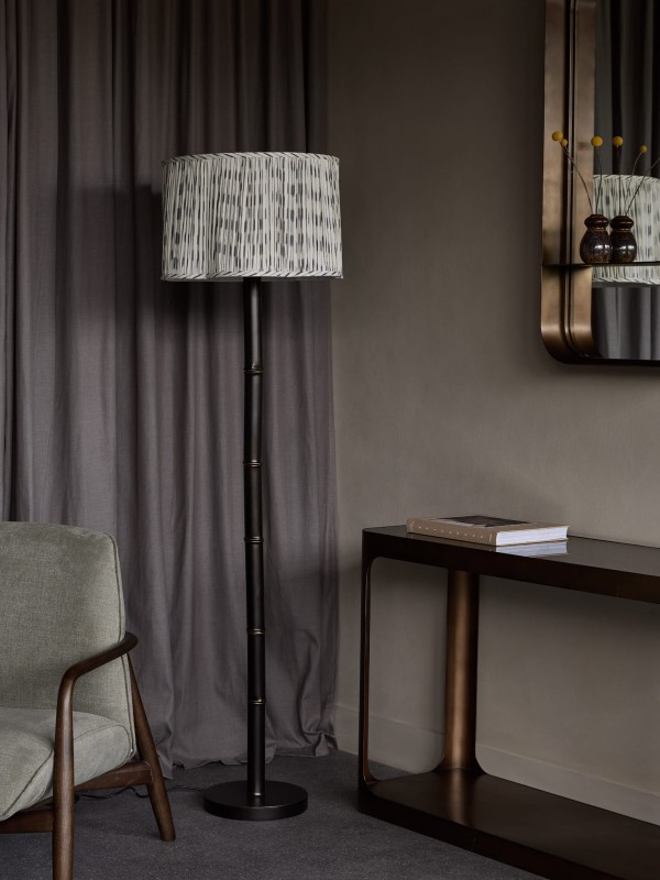 Lampa stojąca Lexi 171 cm - lampa podłogowa z abażurem do salonu