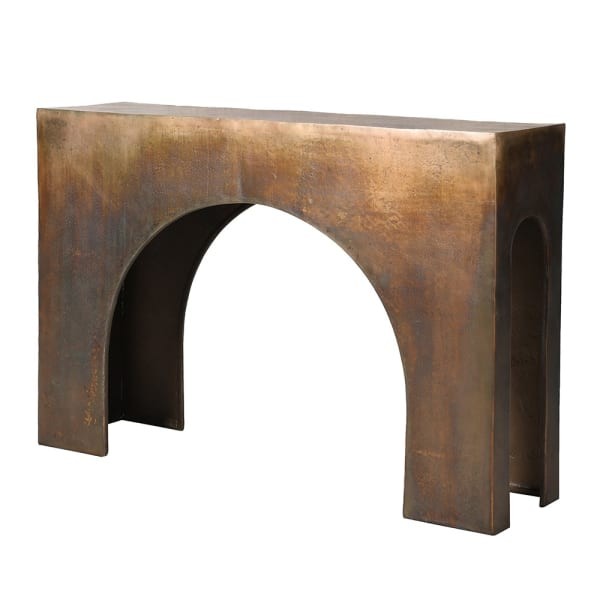 Konsola Mayfair Arched 120 cm antyczne złoto aluminium