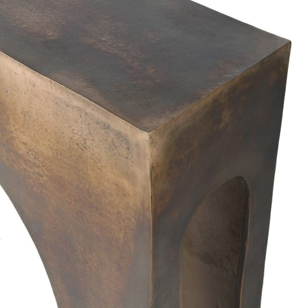 Konsola Mayfair Arched 120 cm antyczne złoto aluminium