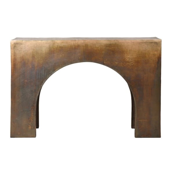Konsola Mayfair Arched 120 cm antyczne złoto aluminium