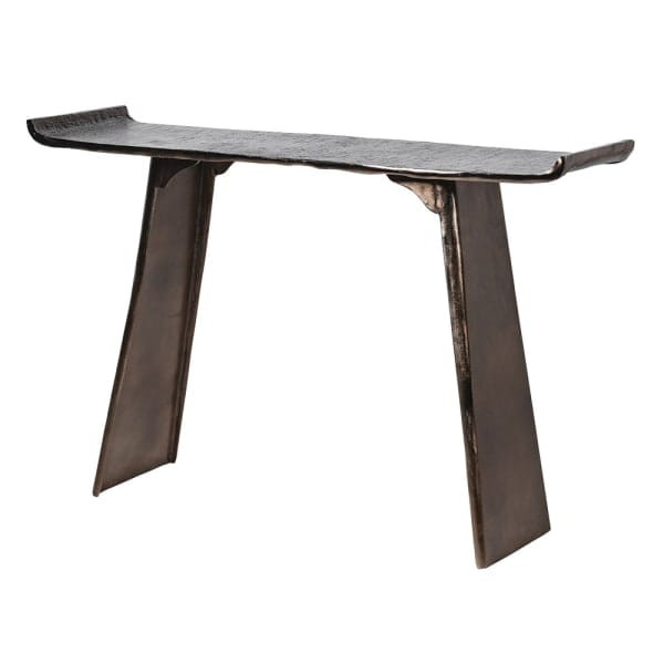 Konsola metalowa Belrose 120 cm antyczny mosiądz aluminium